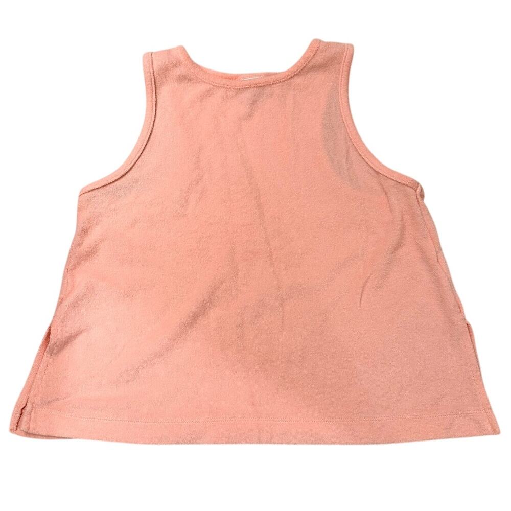 Terrycloth Split Hem Tank Orange Peach, size M